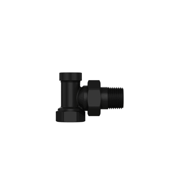 Комплект термостатичних кранів для підлючення радіаторів FADO PREMIO, кутовий чорний