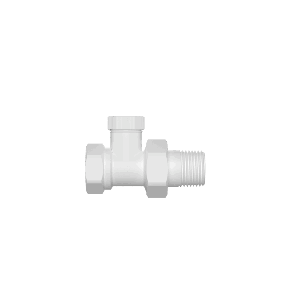 Комплект термостатичних кранів для підлючення радіаторів FADO PREMIO, кутовий білий