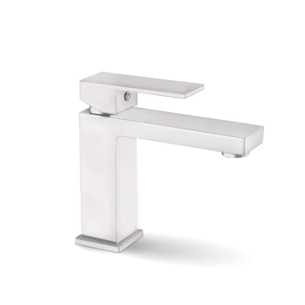 Змішувач для умивальника FADO VERONA, низький  матовий білий