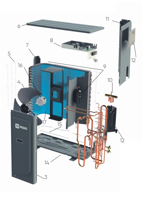 Насос тепловий FADO спліт 16 кВт 3-х фазний