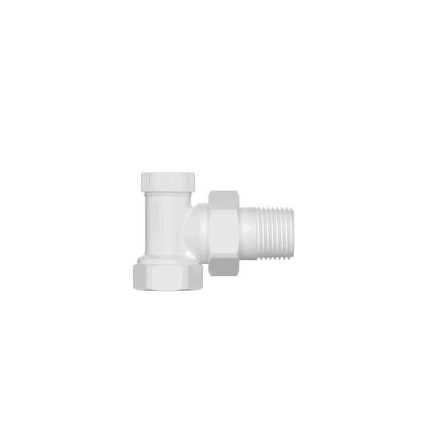 Комплект термостатичних кранів для підлючення радіаторів FADO PREMIO, кутовий білий