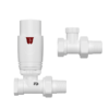 Комплект термостатичних кранів для підлючення радіаторів FADO PREMIO, прямий білий