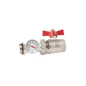 Кран FADO з підтискною гайкою з термометром прямий